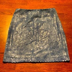 Blue Sequins Mini Skirt